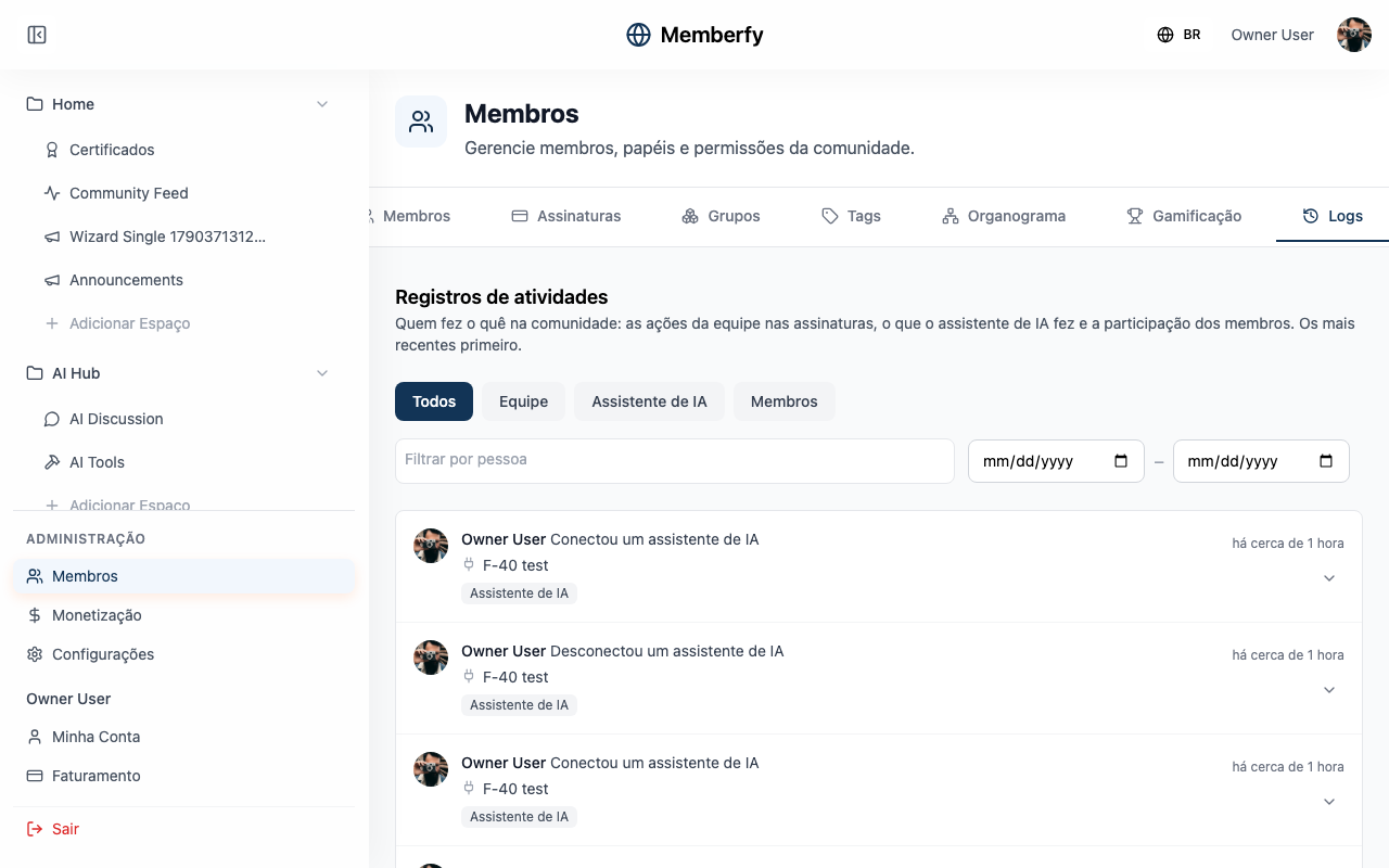 Membros › Logs